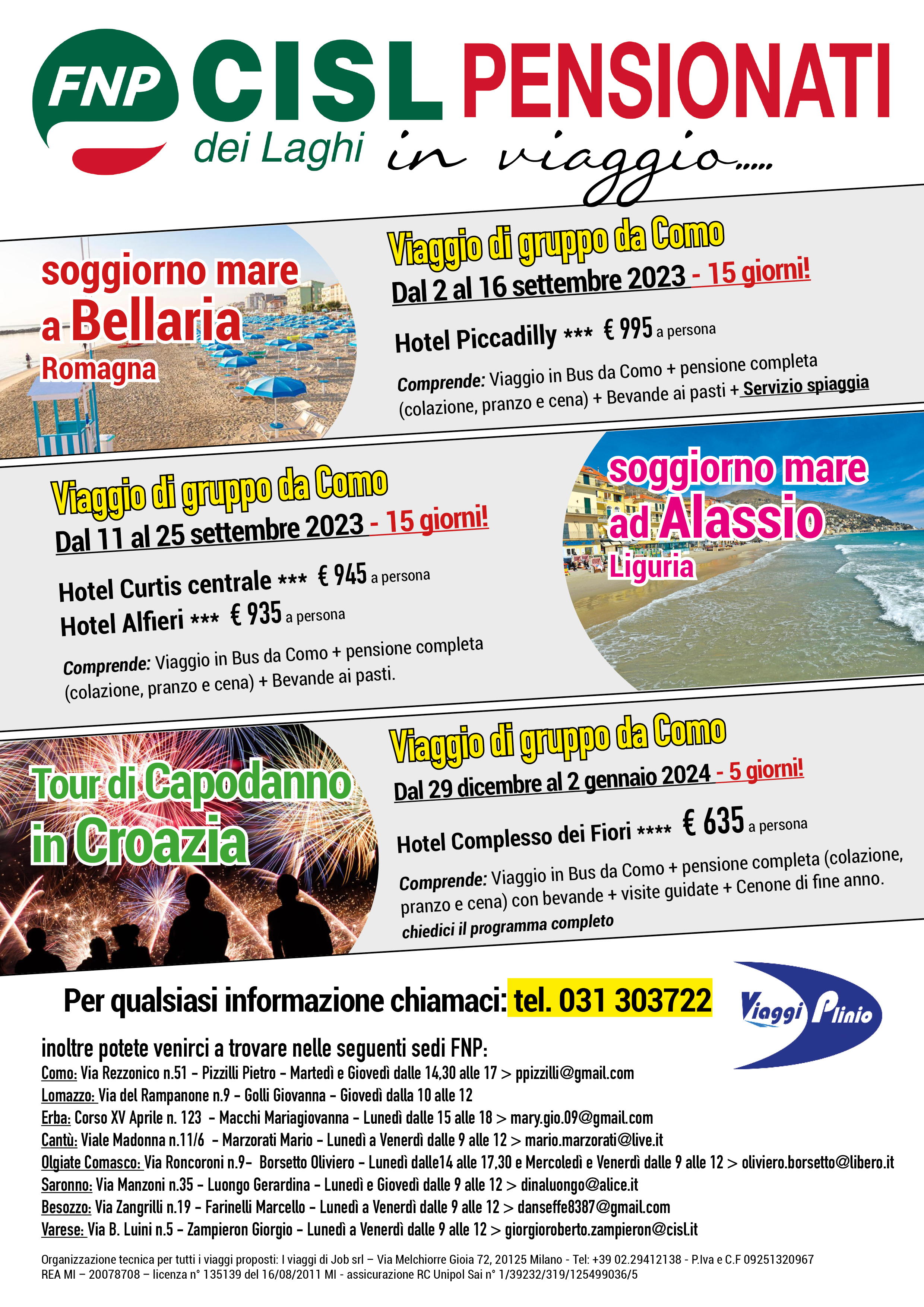 Viaggi settembre dicembre 2023