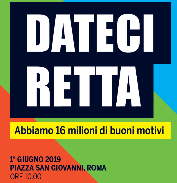 Volantino manifestazione Roma 010619